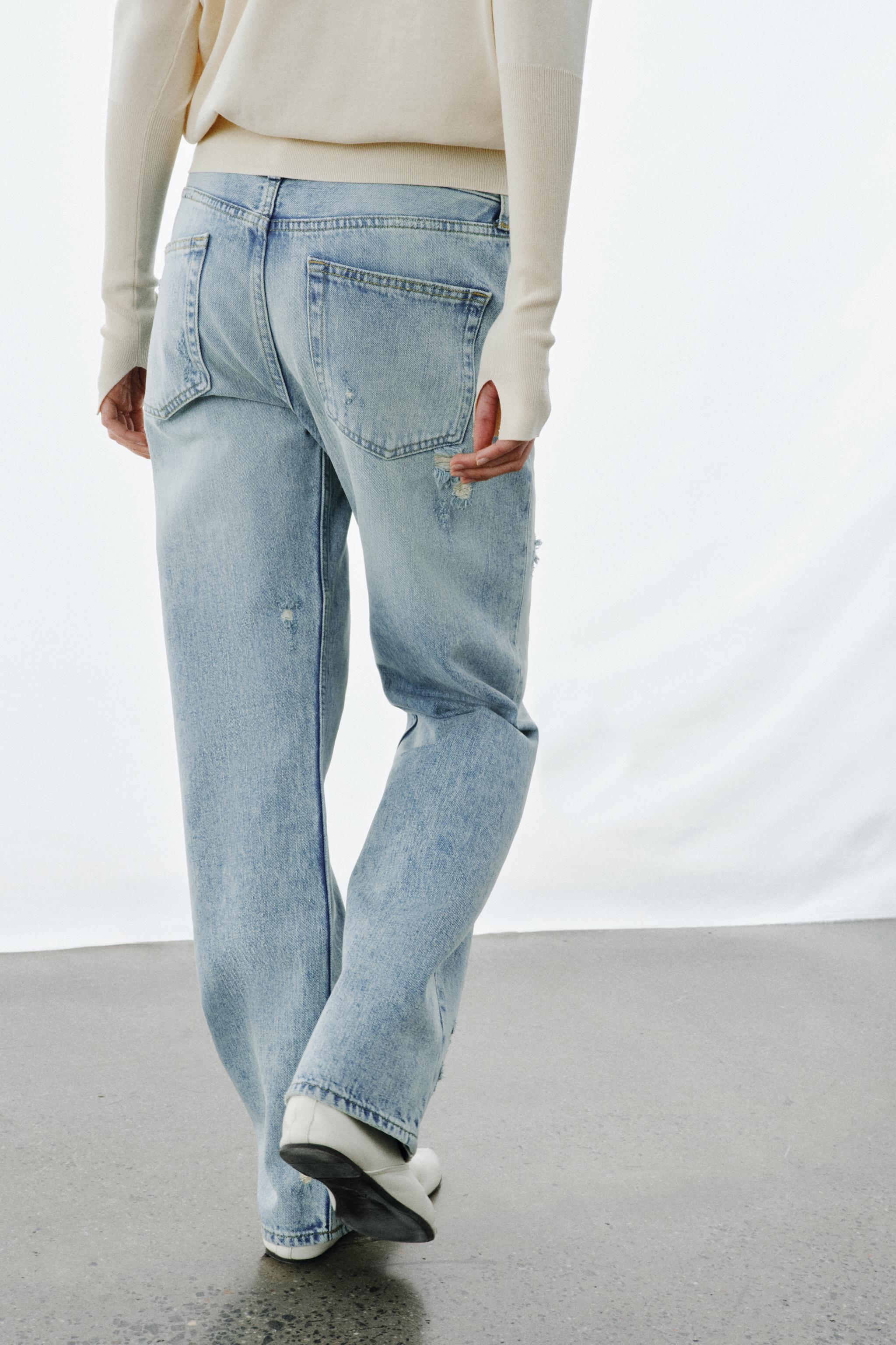 ZW COLLECTION RELAXED STRAIGHT LOW RISE JEANS